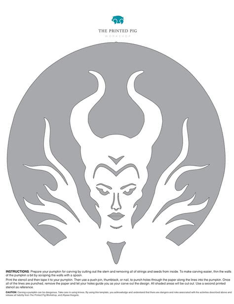 Maleficent Pumpkin Carving Template