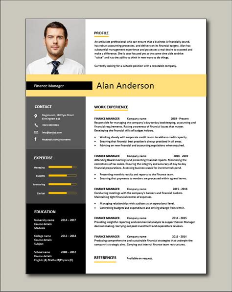 Manager Resume Template 2