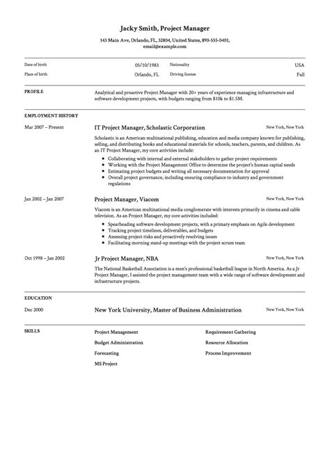 Manager Resume Template Word