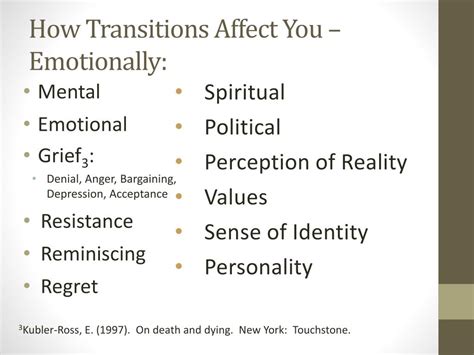 Managing the emotional aspects of transition