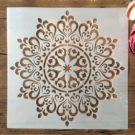 A mandala art stencil design