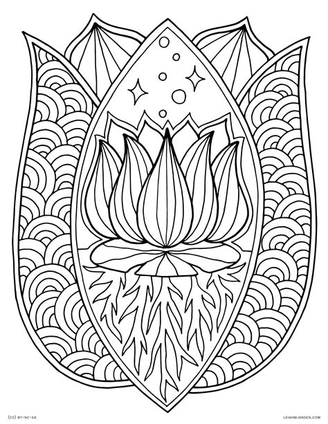 Mandala Coloring Lotus Flower