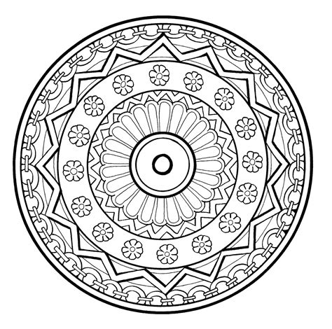 Mandala coloring page with intricate details