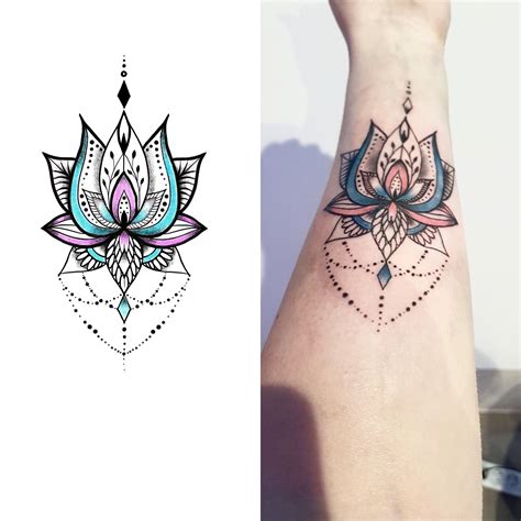 Mandala lotus flower tattoo image 1