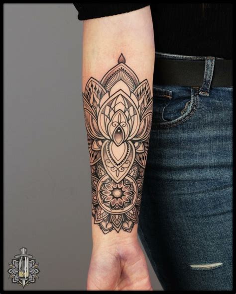 Mandala lotus flower tattoo image 8