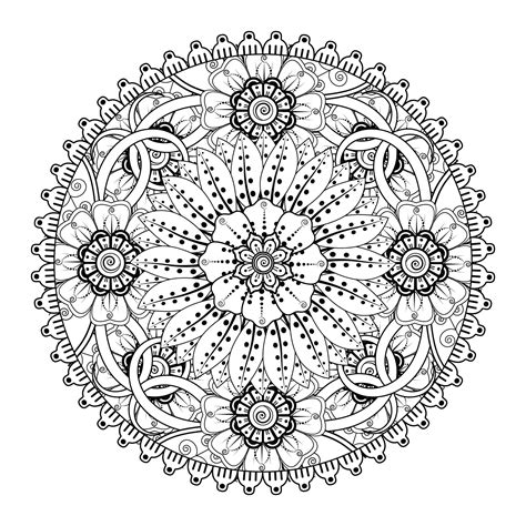 Mandala pattern for relief carving