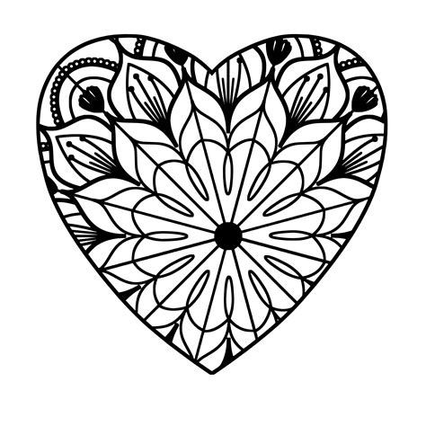 A mandala design featuring hearts and geometric patterns