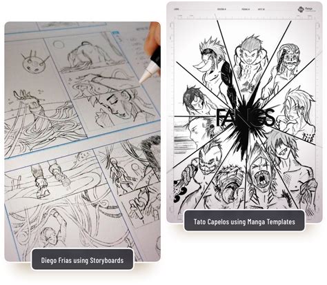 A screenshot of the manga template in Procreate