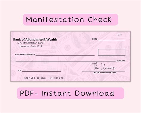 Manifestation check template example