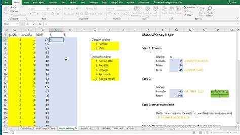 Mann Whitney U Test in Excel Gallery 7