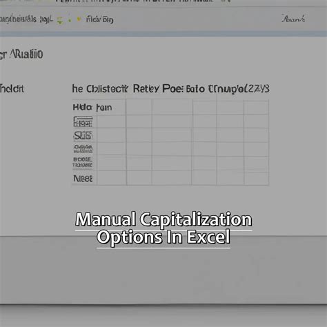 Manual Capitalization in Excel