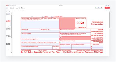 Manual Data Entry 1099 NEC Template