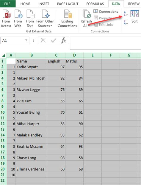 Manual Insertion of Blank Rows