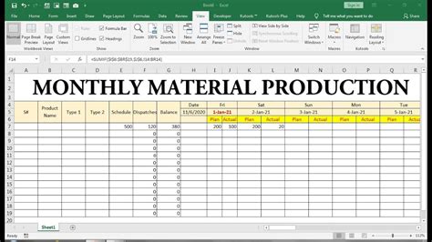 Manufacturing Production Tracking Template