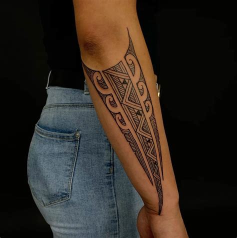 Maori Forearm Sleeve Tattoo