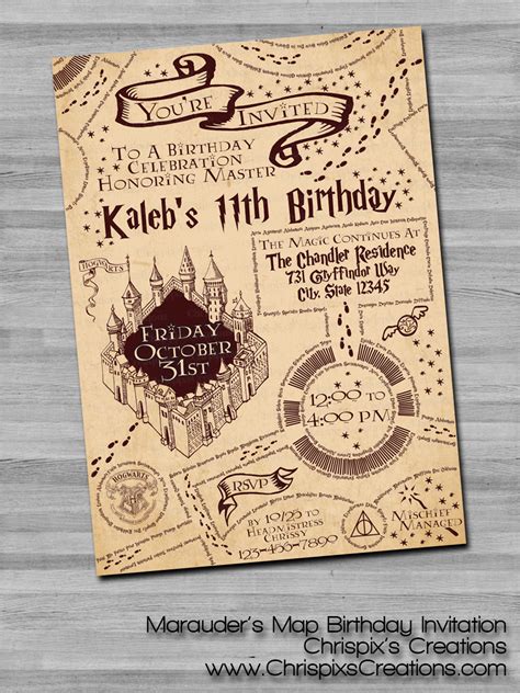 Marauder's Map Invitation Template