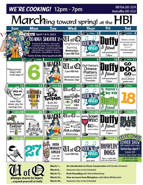 March Calendar Events