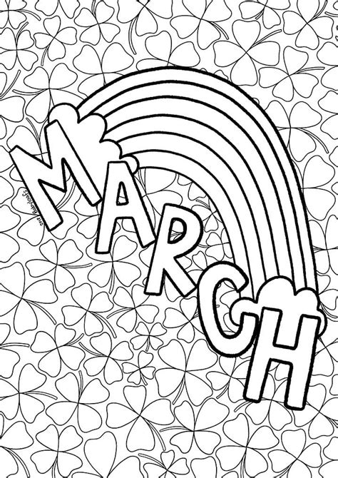 March rainbow coloring pages