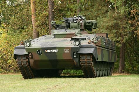 Marder 1A5 infantry fighting vehicle in woodland terrain