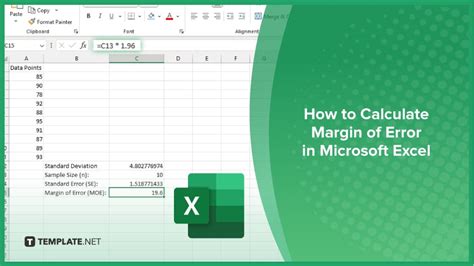 Margin of Error Excel Template