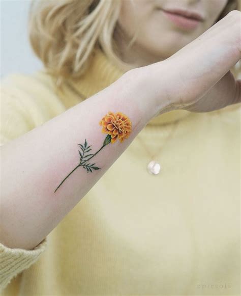 Marigold tattoo design