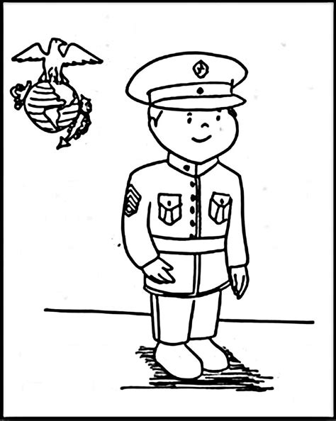 Marine Corps boot camp coloring page