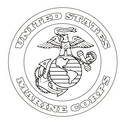 Marine Corps emblem coloring page for therapy