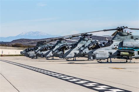 A Marine Corps helicopter in flight