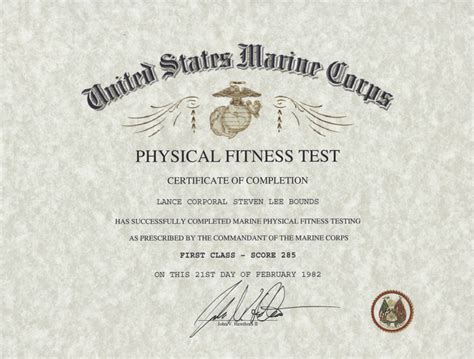 Marine Corps PT Standards