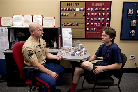 A Marine Corps recruiter office