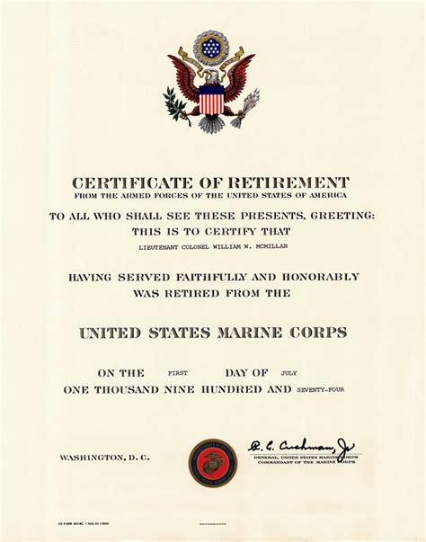 Retirement benefits for Marine Corps officers