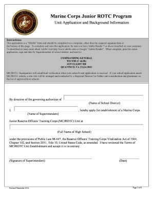 Marine Corps ROTC program application