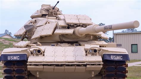 A Marine Corps tank in action