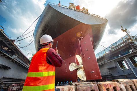 Marine engineer conducting a safety inspection