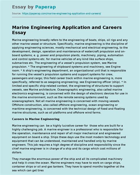 Marine Engineering Applications