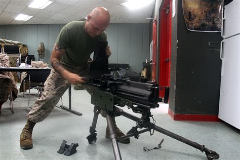 Marine machine gunner machine gun maintenance