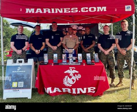 Marine recruiter at a community event