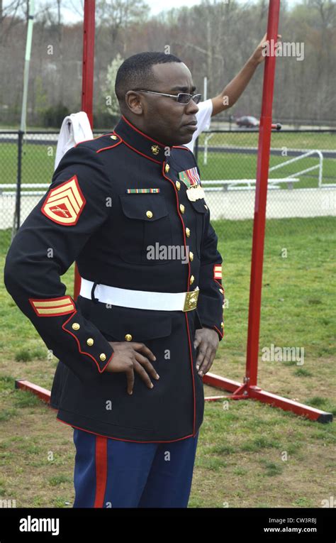 Marine recruiter on a college campus