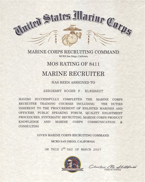 Marine Recruiter Requirements