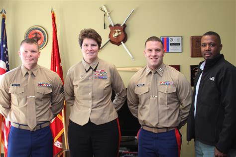 Marine recruiter with their family