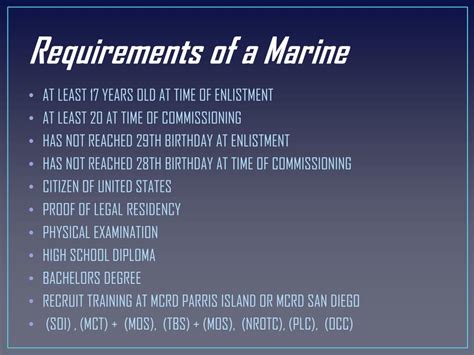 Marine Corps Requirements Image 1