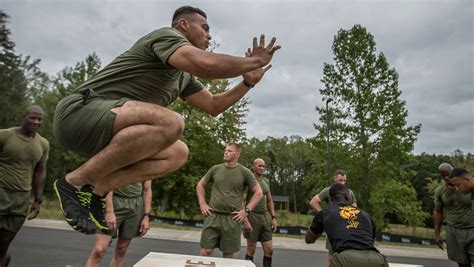 Marines engaging in fitness training