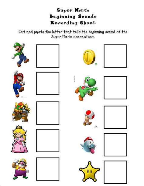 Mario and Luigi activities for kids