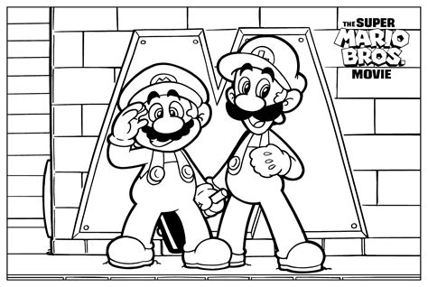 Mario and Luigi Coloring Page