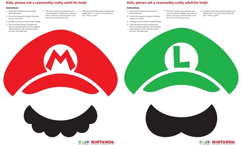 Mario and Luigi Mustache Printable