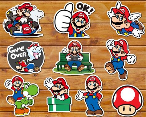 Mario Bros printable stickers for laptop