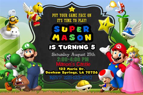 Mario Bros Special Invitation Template