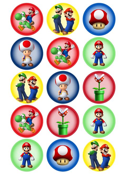 Mario Brothers Cupcake Toppers