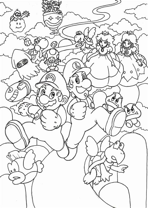 Mario-themed Scene Coloring Page