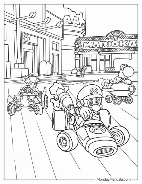 Mario Kart Track Coloring Page